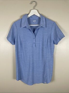 Duluth Trading Co Light Blue Short-Sleeve Button Down Polo. Small